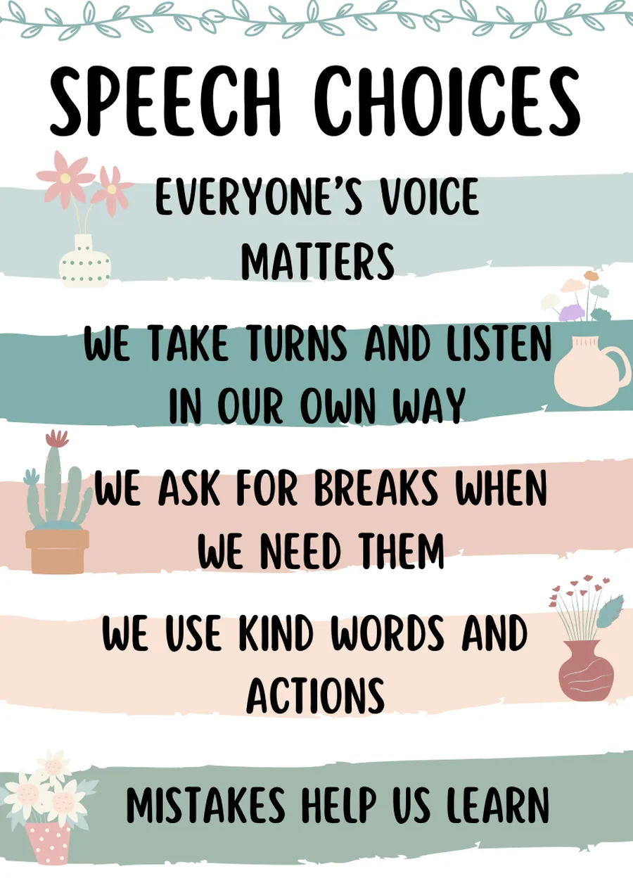 Growth-mindset poster with five stacked affirmations.