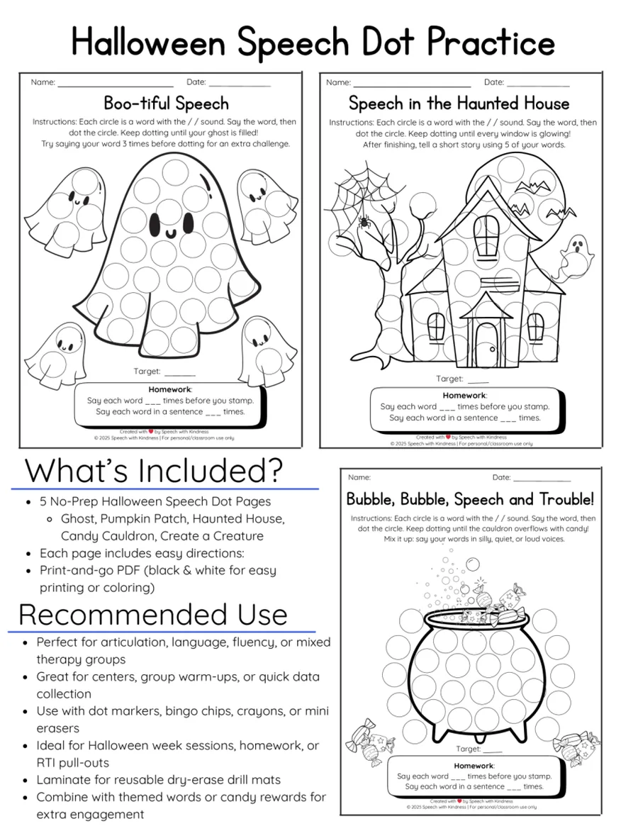 Black-and-white dot page, dot each window of a haunted house per production.