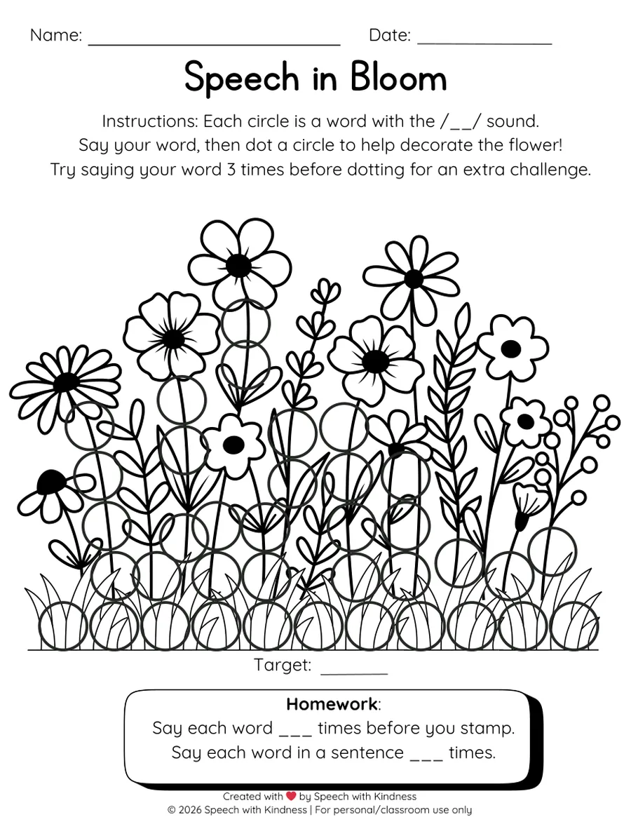 Black-and-white dot page, dot circles to decorate a flower meadow.