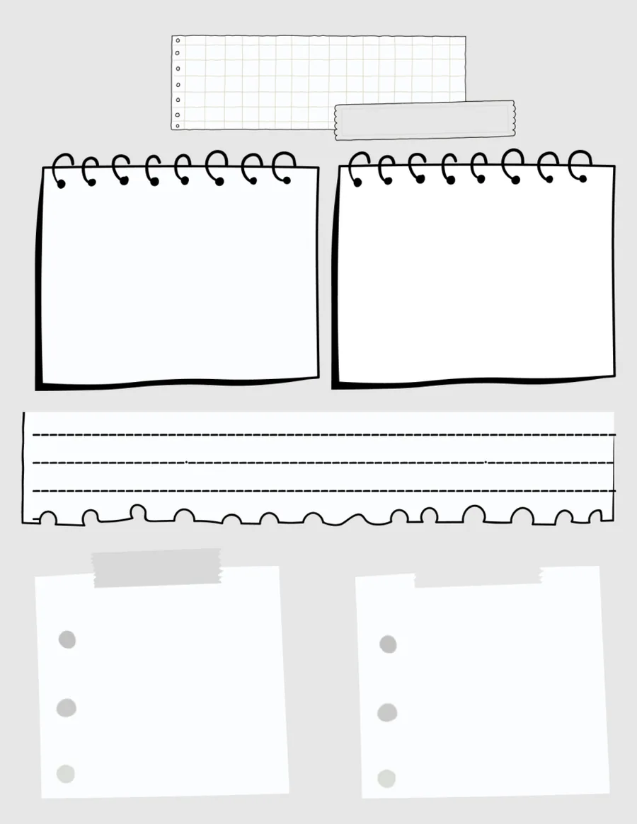 Black-and-white notebook-style goal page with lined writing areas.