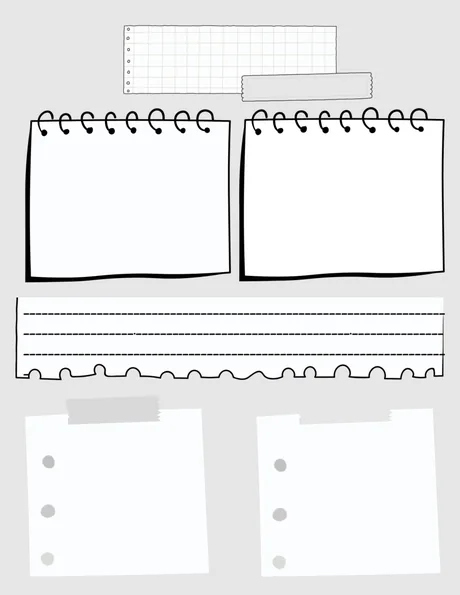 Black-and-white notebook-style goal page with lined writing areas.