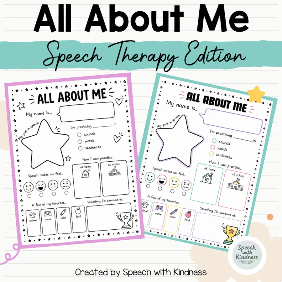 Two versions shown, with prompts for name, practice areas and a favourite word.