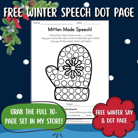 A free mitten dot page; the full set runs ten pages.