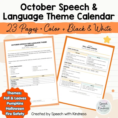 Twenty-three pages in colour and black and white, themed fall, pumpkins, Halloween and fire safety.