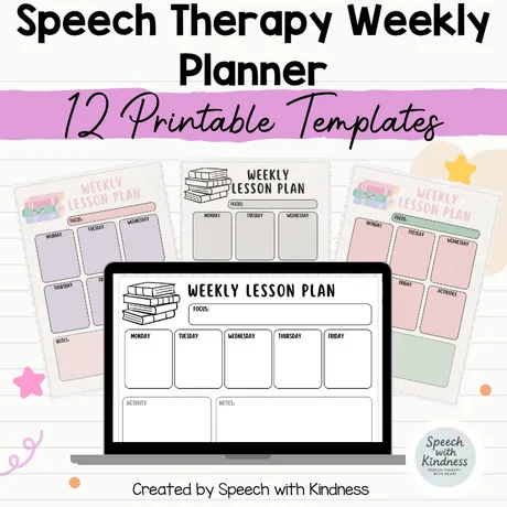 Weekly grid with Monday to Friday columns and a notes panel.