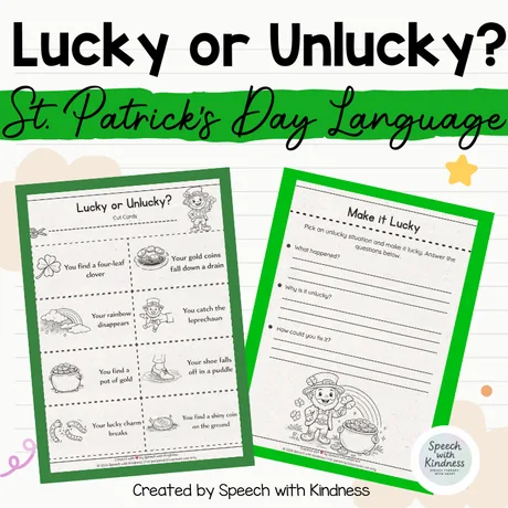 Sorting task plus a make-it-lucky writing prompt.