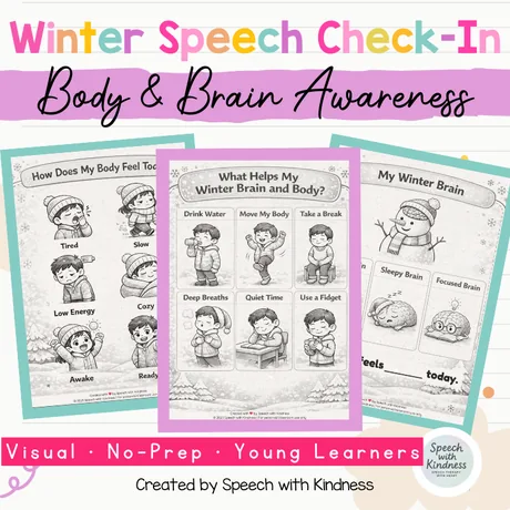 Visual and no-prep, marked for young learners, with body and brain check-in pages.