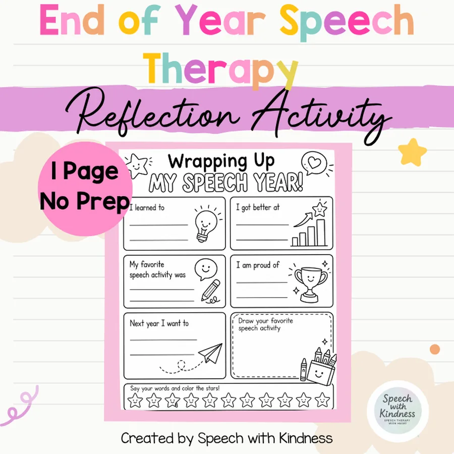 Badged a single no-prep page, an end-of-year reflection sheet.