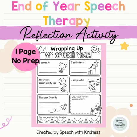 Badged a single no-prep page, an end-of-year reflection sheet.